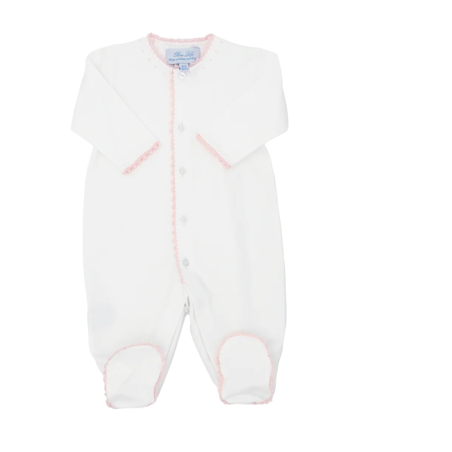 Pixie Lily Crochet Trim Footie Pixie Lily