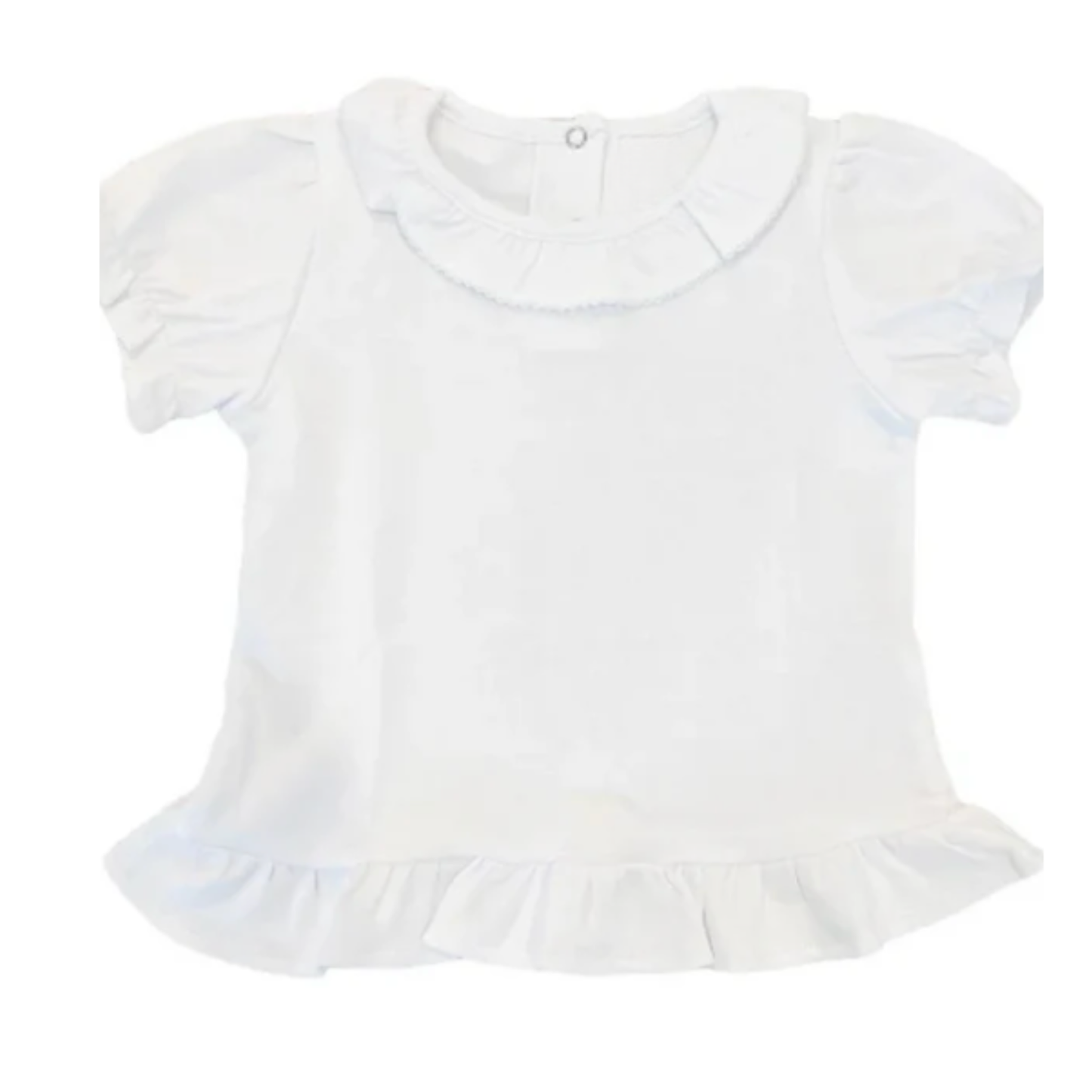 Girls Short Sleeve Ruffle Neck Shirt Southern Proper Blanks