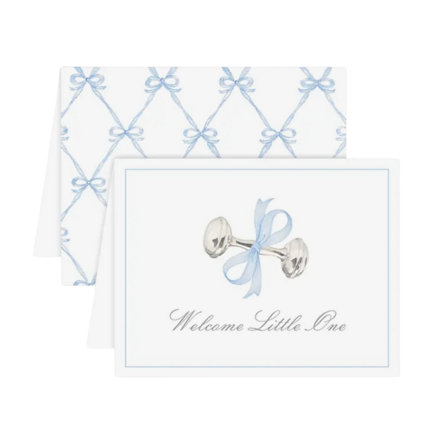 Blue Rattle and Bow Card