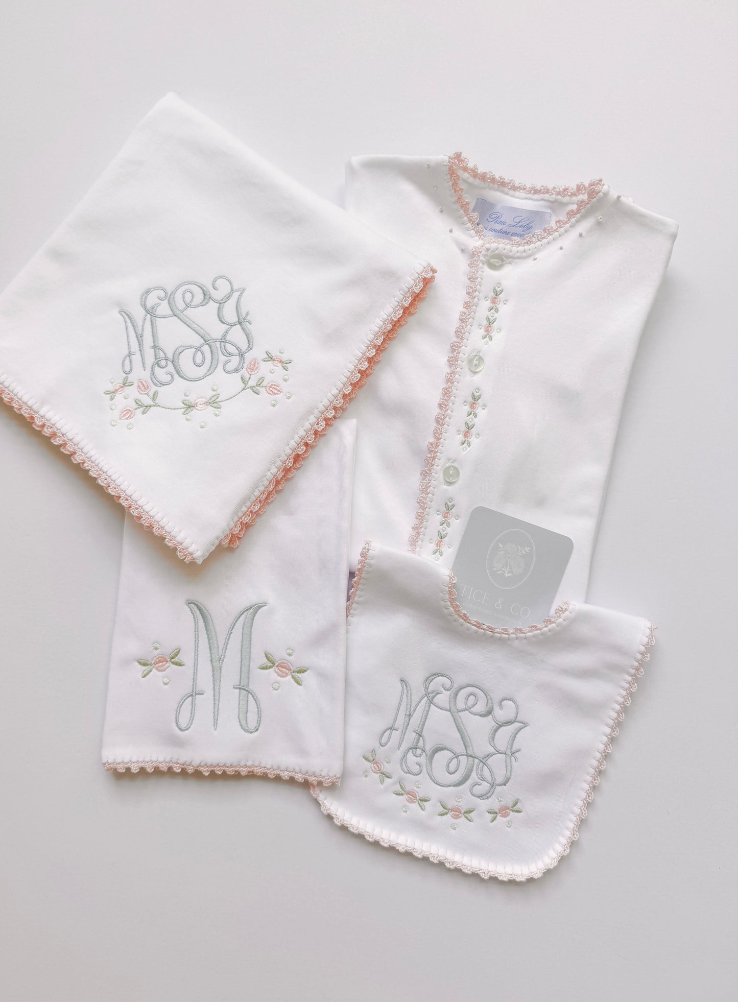 Newborn Layette Bundle Tice & Co. Embroidery and Design
