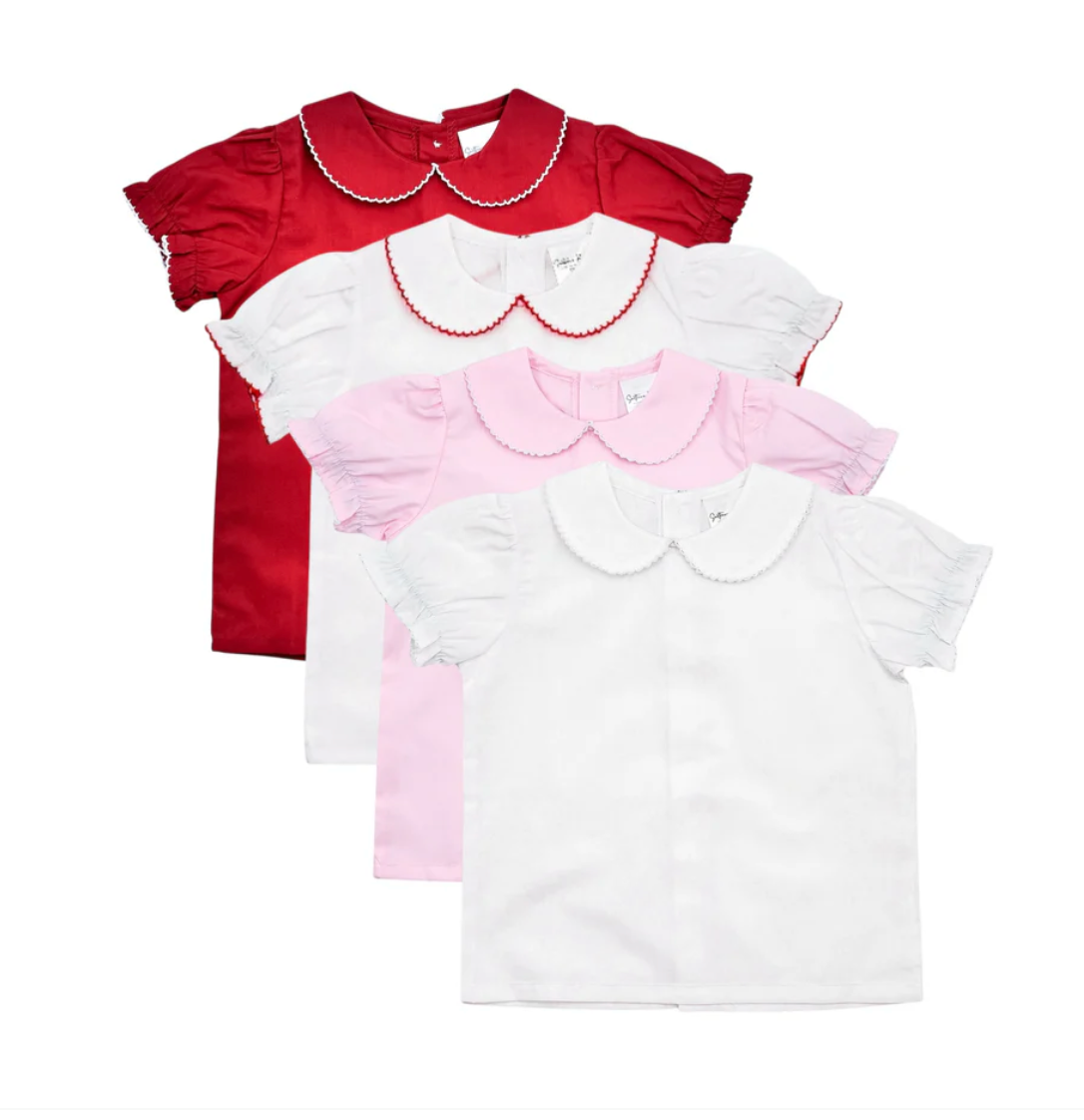 Short Sleeve Woven Picot Collar Shirt Southern Proper Blanks