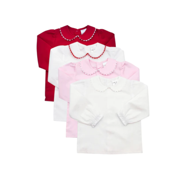 Long Sleeve Woven Scallop Collar Shirt Southern Proper Blanks