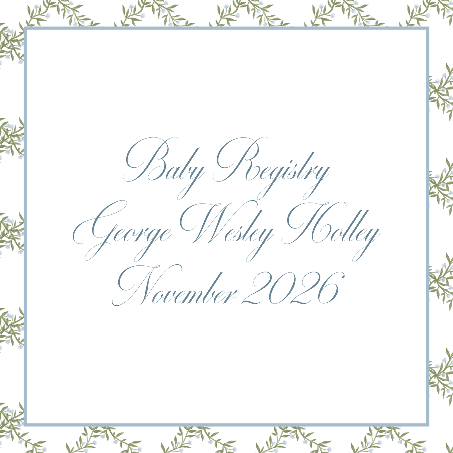 George Wesley Holley Baby Registry