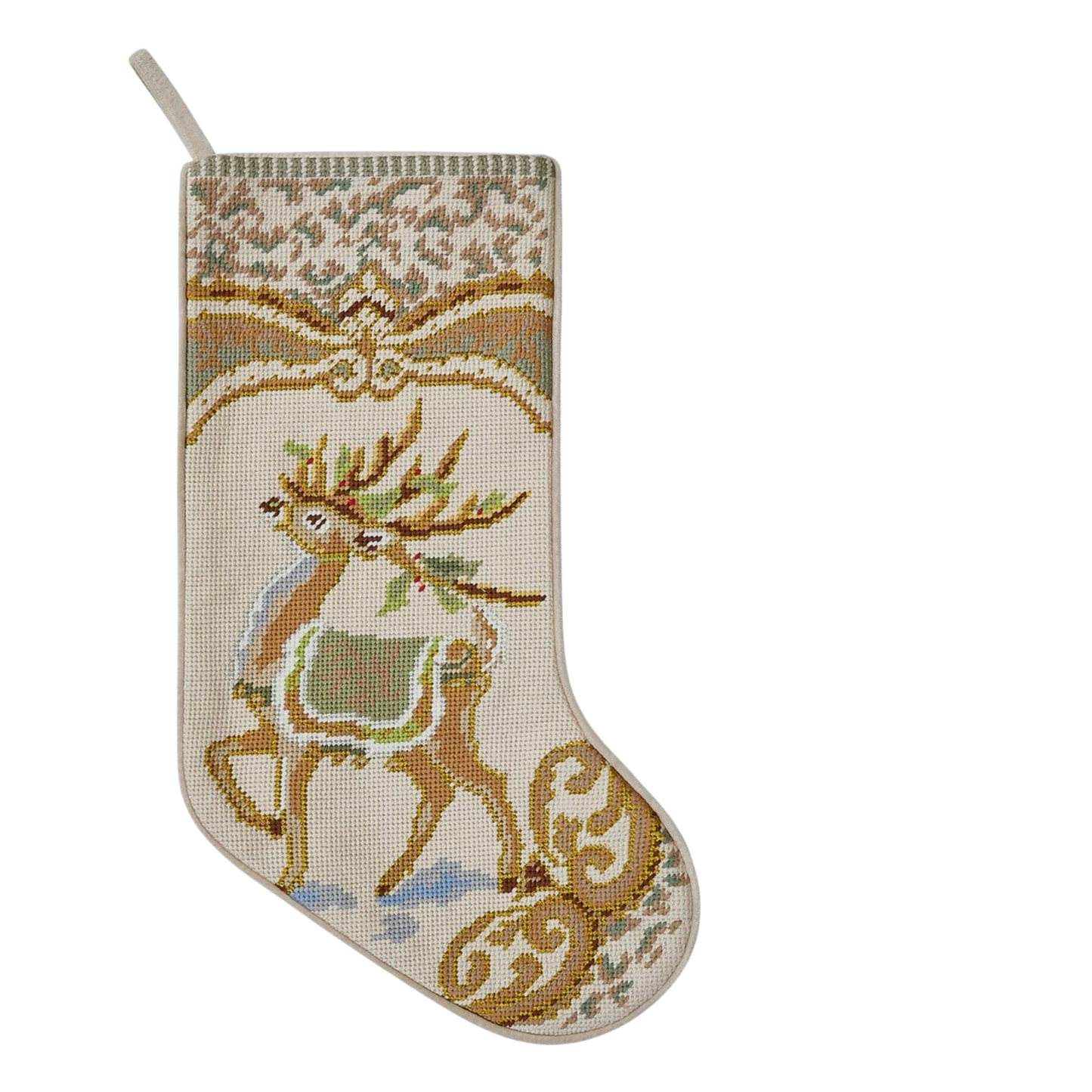 Reindeer Needlepoint Stocking