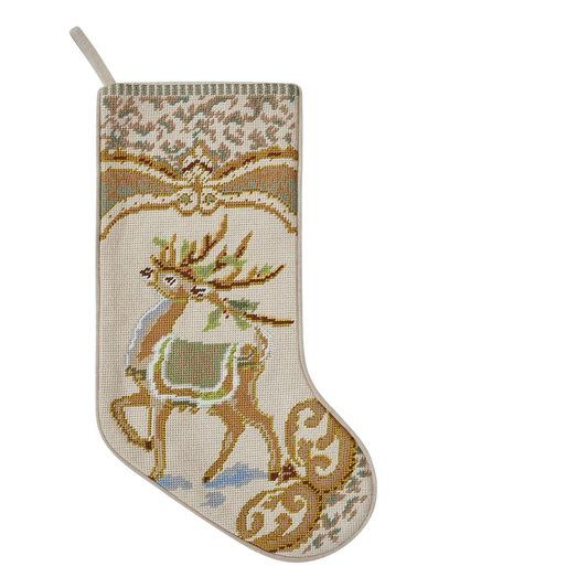 Reindeer Needlepoint Stocking