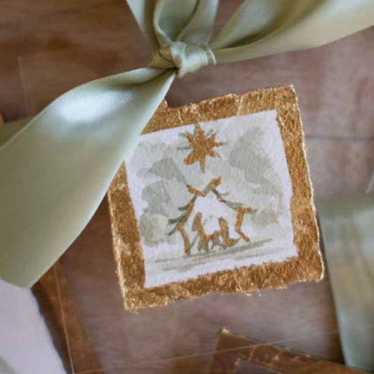 Nativity Hand Painted Watercolor Acrylic Ornament