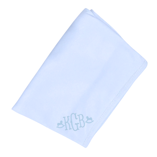Blue Picot Trim Blanket