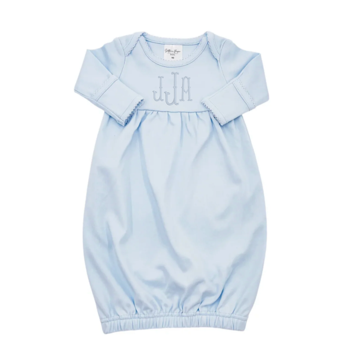 Blue Picot Trim Gown