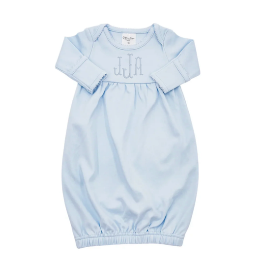 Blue Picot Trim Gown