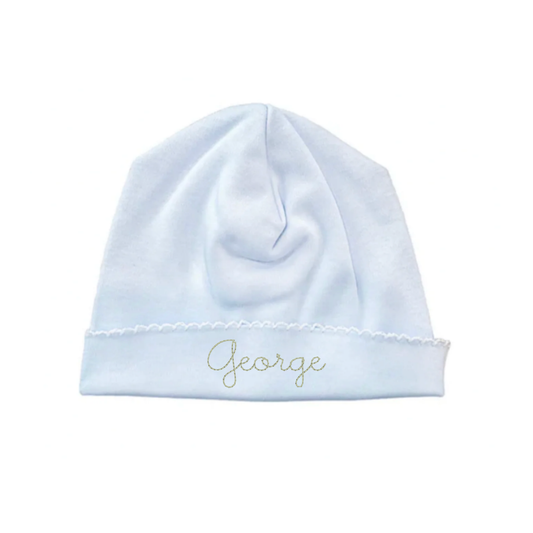 Blue Picot Trim Hat