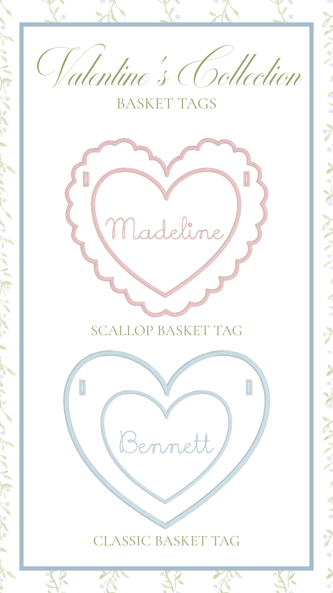 Valentine's Basket Tag Tice & Co. Embroidery and Design