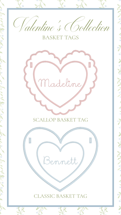 Valentine's Basket Tag Tice & Co. Embroidery and Design