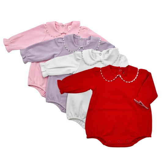 Girls Long Sleeve Scallop Collar Bubble