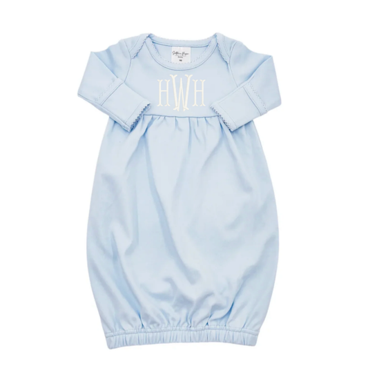 Blue Picot Trim Gown