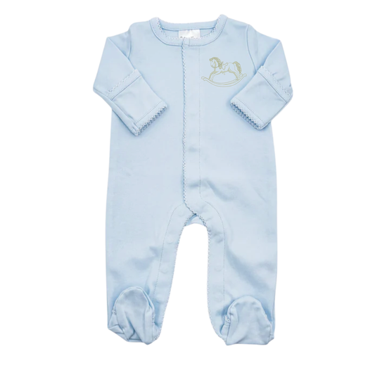 Blue Picot Trim Footie