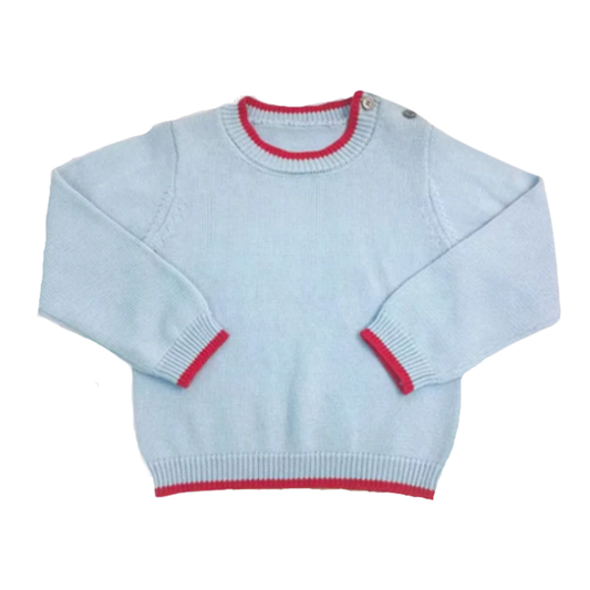 Blue with Red Trim Sweater