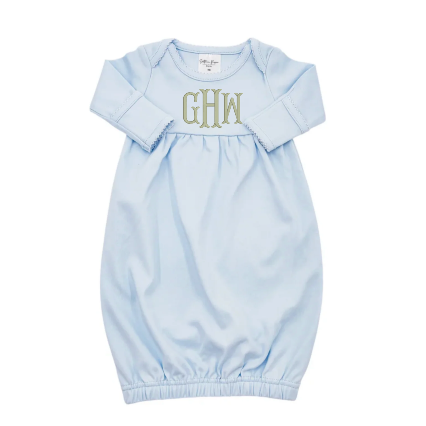 Blue Picot Trim Gown