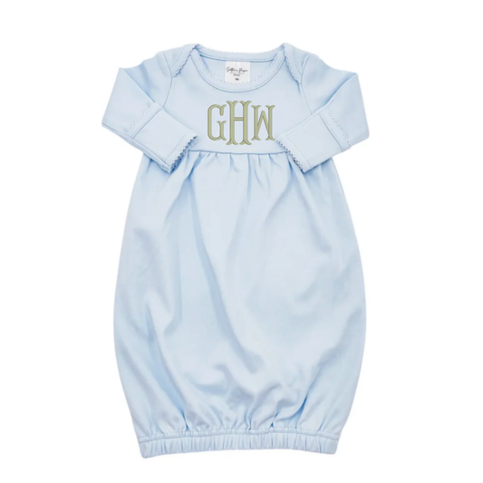 Blue Picot Trim Gown