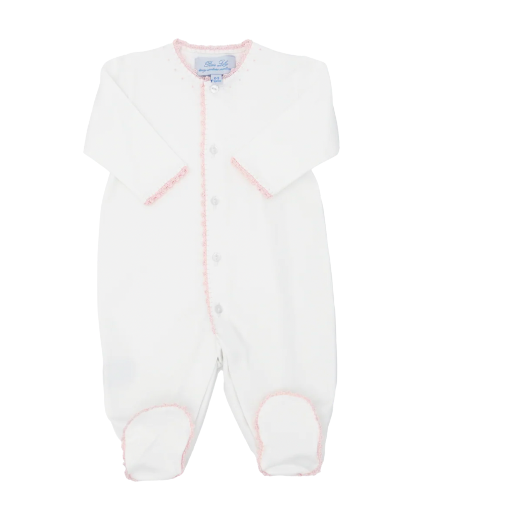 Pixie Lily Crochet Trim Footie Pixie Lily