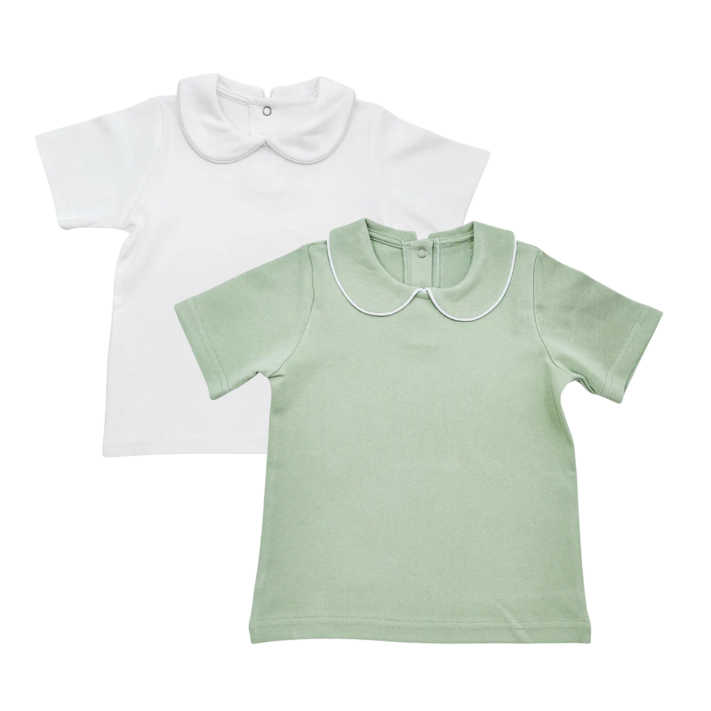 Boys Short Sleeve Piping Collar Shirt