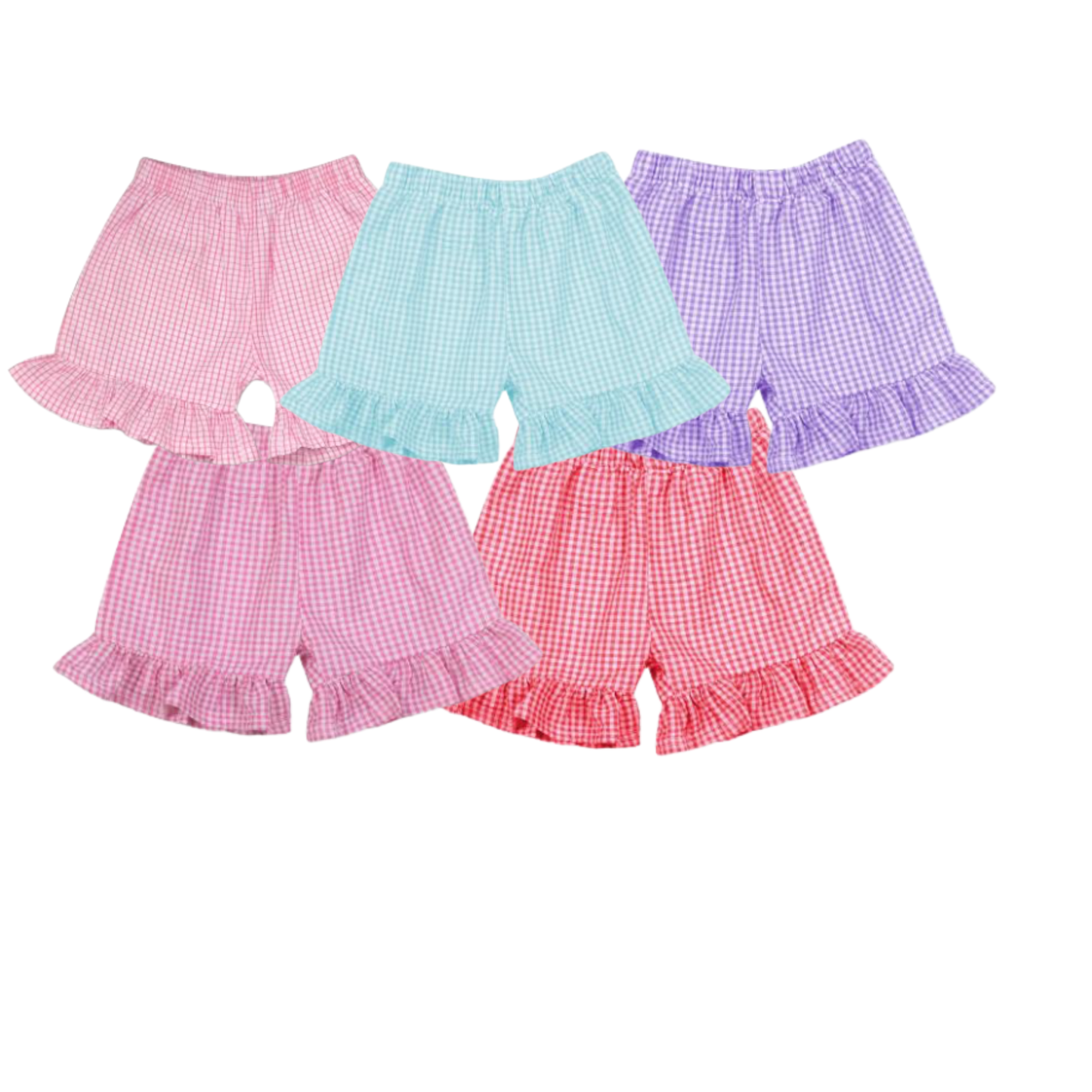 Girl's Gingham Ruffle Shorts