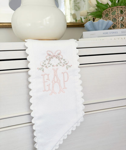 Pique Scallop Trim Wreath Sash Gifts By Royalty