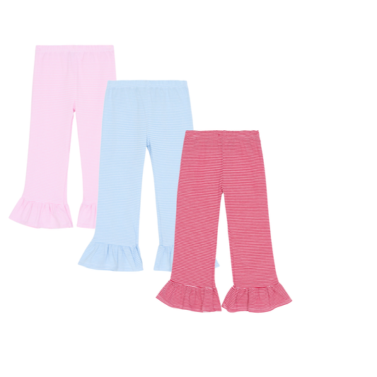 Girl's Striped Ruffle Pants