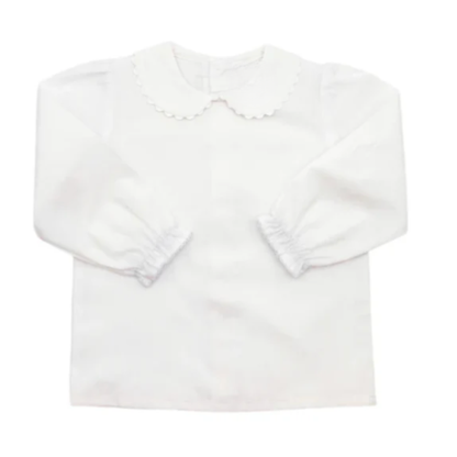Long Sleeve Woven Scallop Collar Shirt Southern Proper Blanks