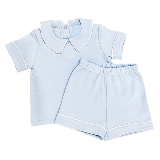 Boys Short Sleeve Piping Collar Set Southern Proper Blanks