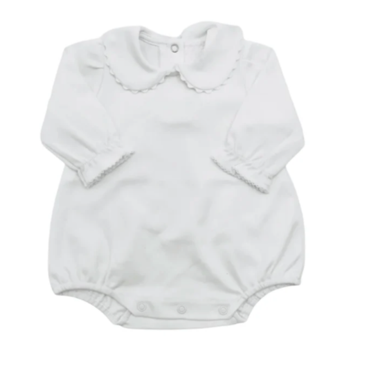 Girls Long Sleeve Scallop Collar Bubble