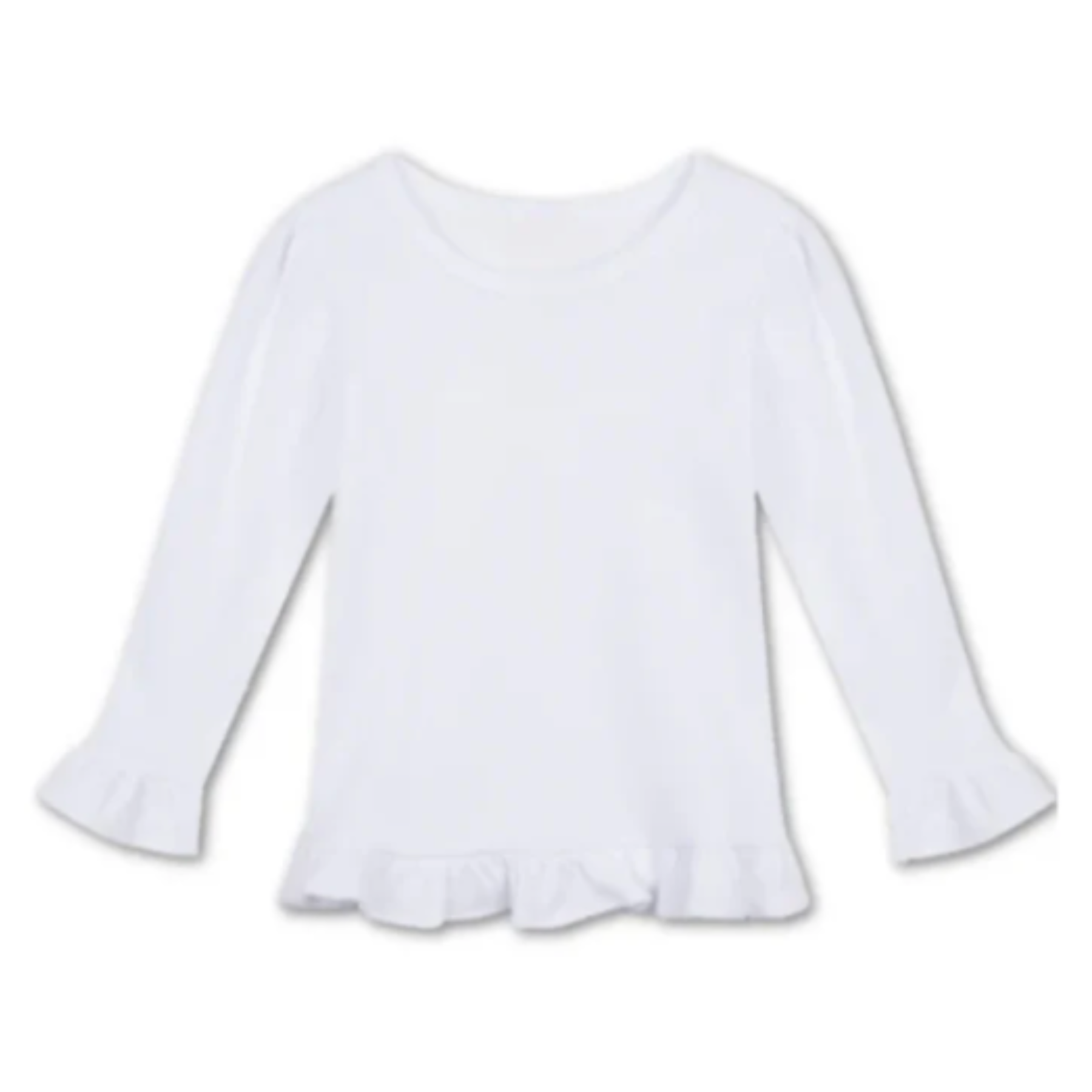 Girls Long Sleeve Ruffle T-Shirt Blanks Boutique