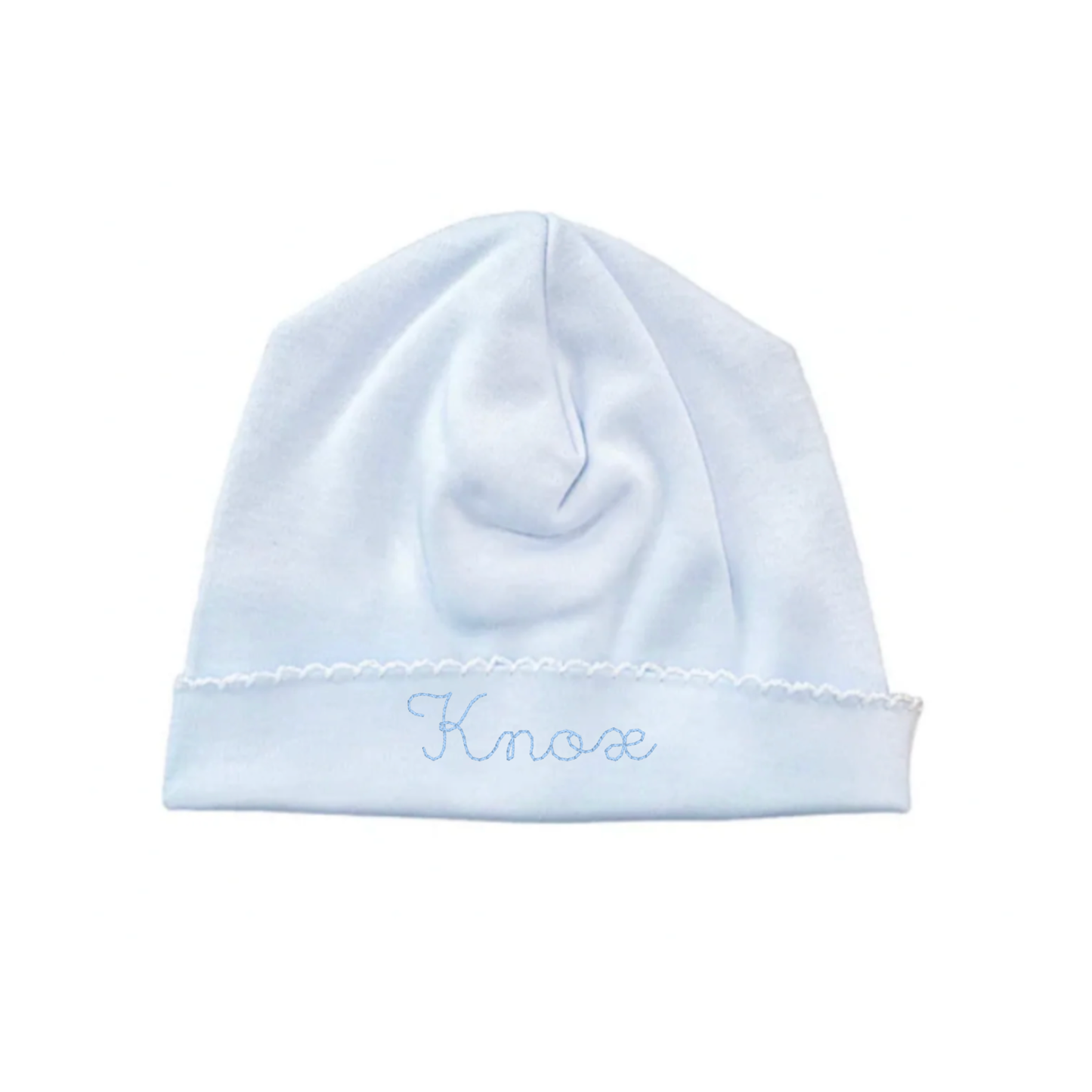 Blue Picot Trim Hat