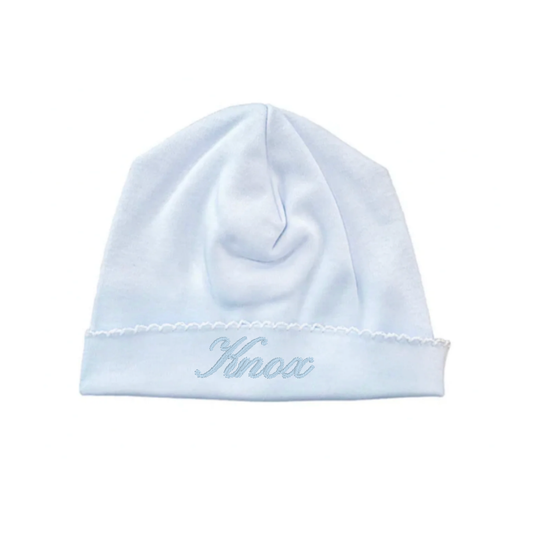 Blue Picot Trim Hat