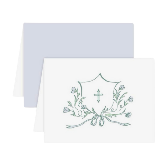 Blue Avonlea Rose Cross Card