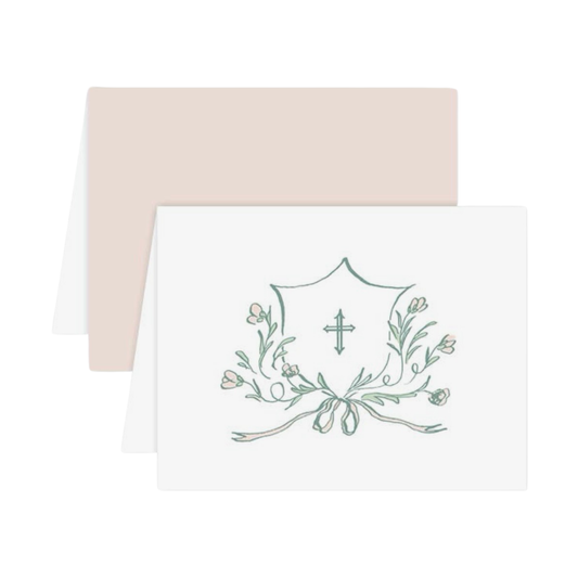 Pink Avonlea Rose Cross Card