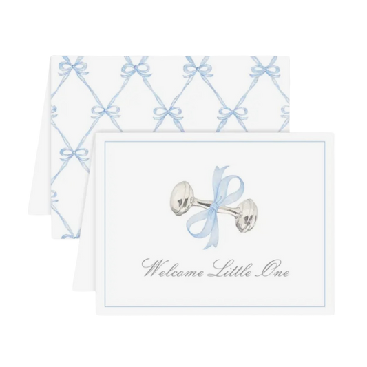 Blue Rattle and Bow Card