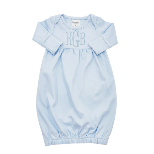Blue Picot Trim Gown