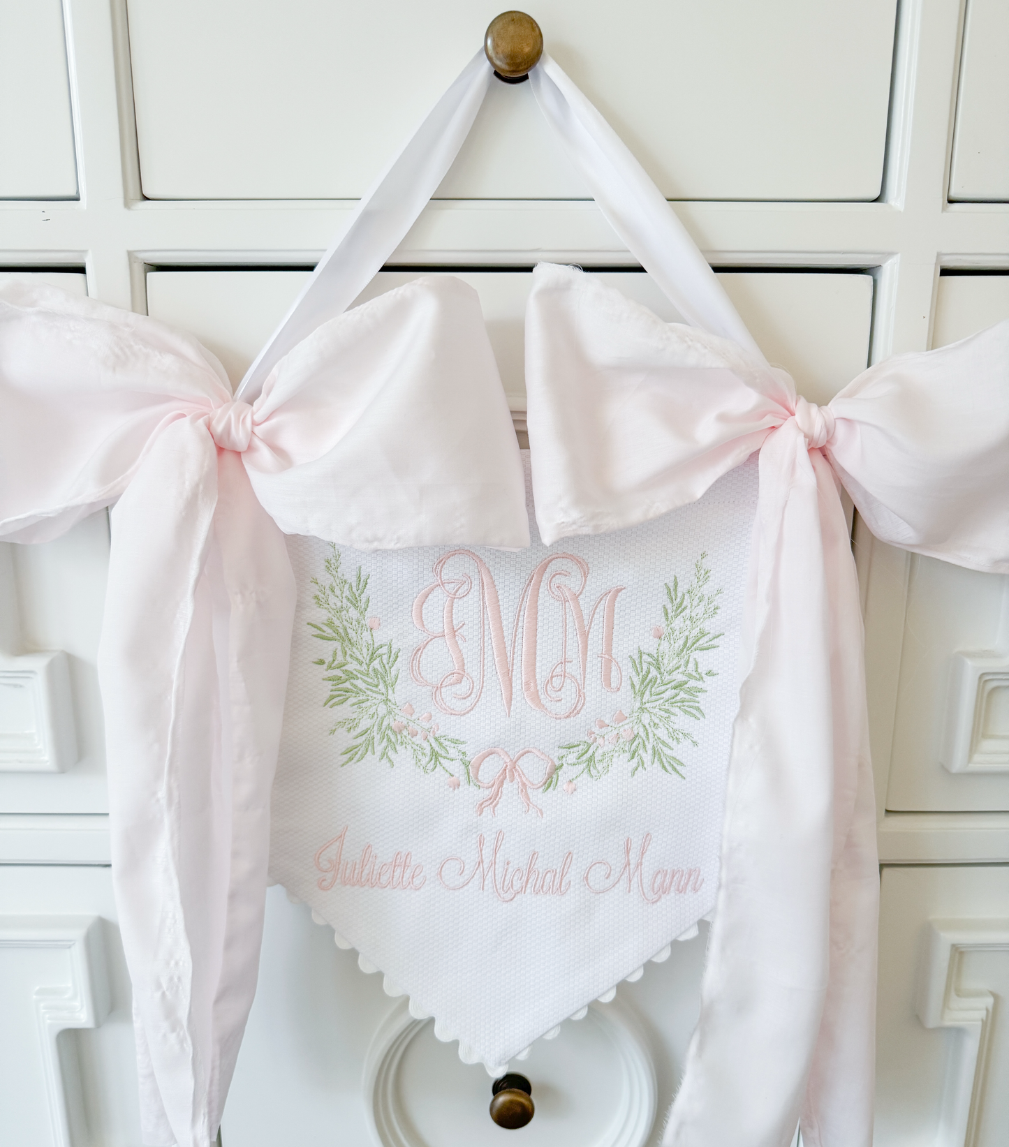 Girl's Vintage Bow Botanical Bespoke Banner