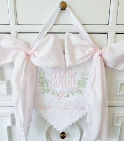 Girl's Vintage Bow Botanical Bespoke Banner