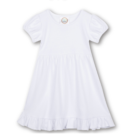 Girls Short Sleeve Empire Waist Ruffle Dress Blanks Boutique