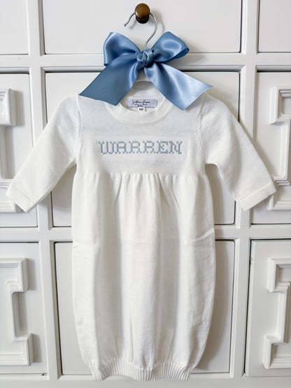 Straight Edge Newborn Knit Gown