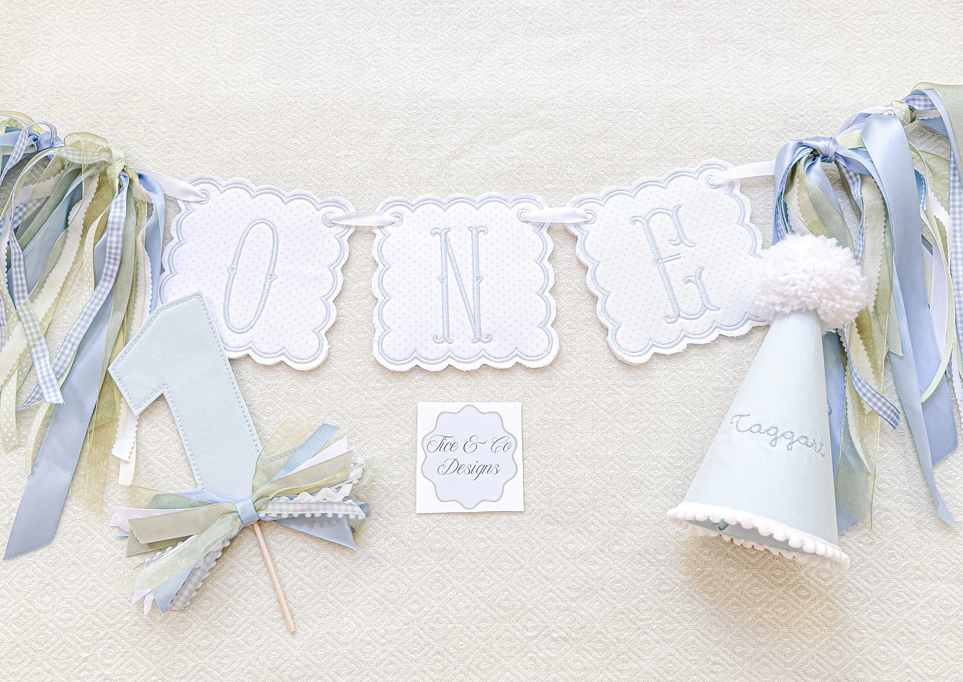 Light Blue Bitty Dot Party Suite Petite Petal Embroidery Atelier