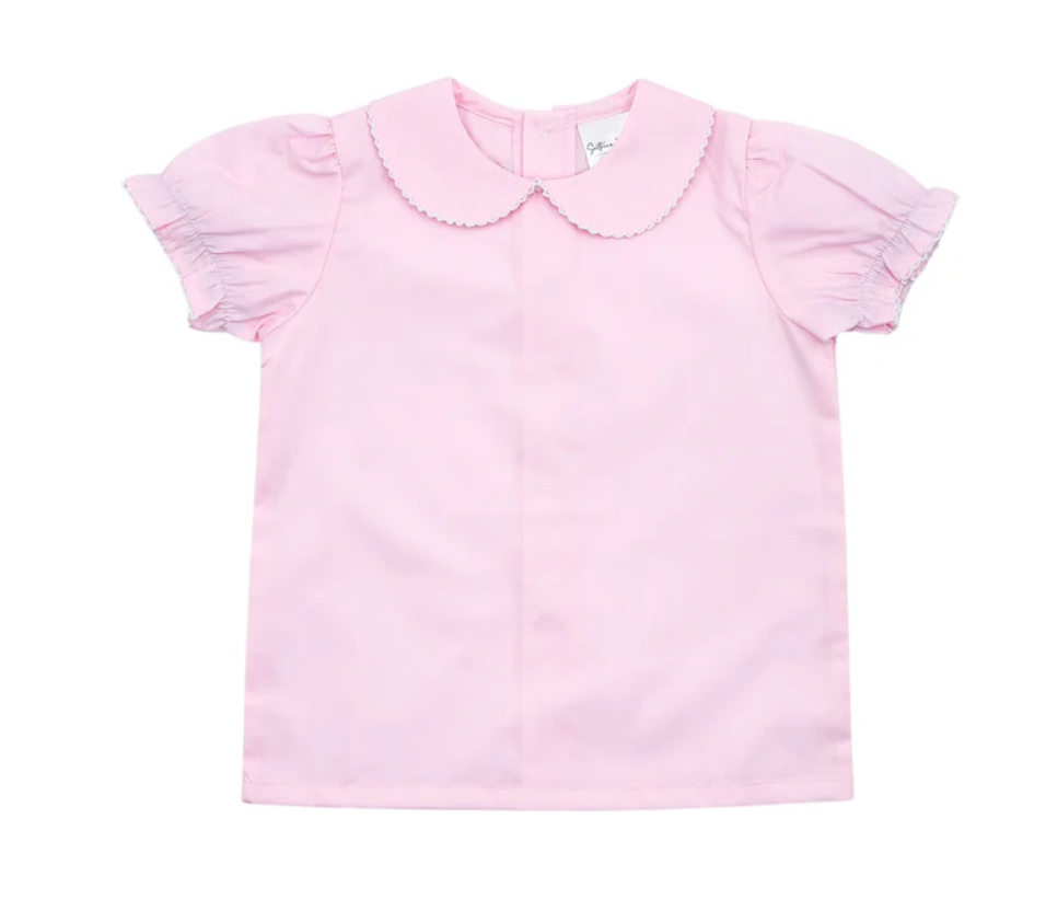 Short Sleeve Woven Picot Collar Shirt Southern Proper Blanks