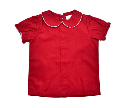 Short Sleeve Woven Picot Collar Shirt Southern Proper Blanks