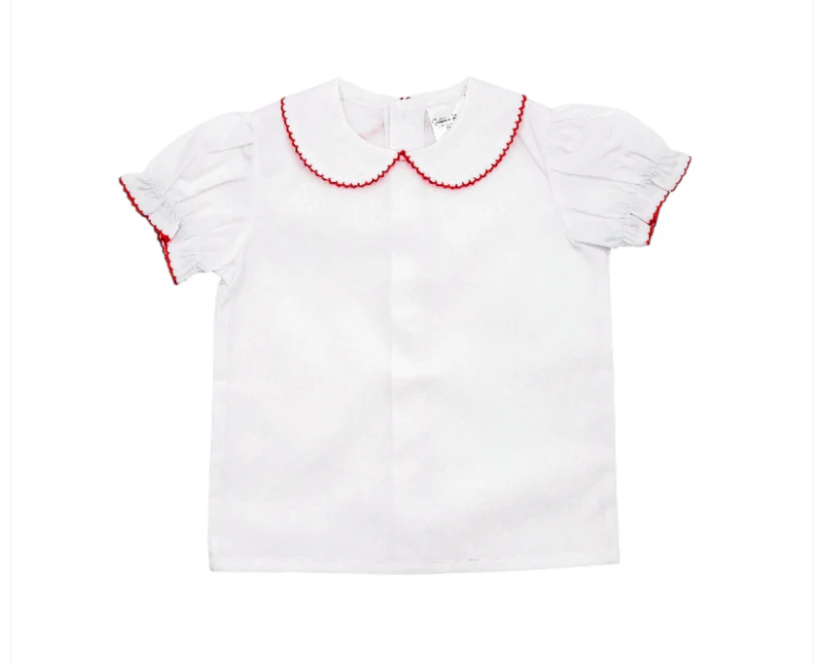 Short Sleeve Woven Picot Collar Shirt Southern Proper Blanks