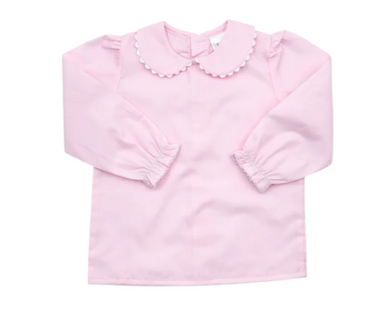 Long Sleeve Woven Scallop Collar Shirt Southern Proper Blanks