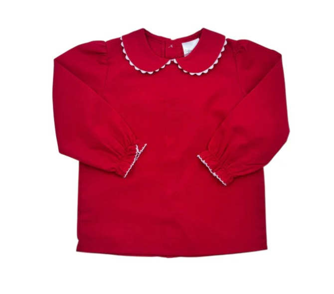 Long Sleeve Woven Scallop Collar Shirt Southern Proper Blanks