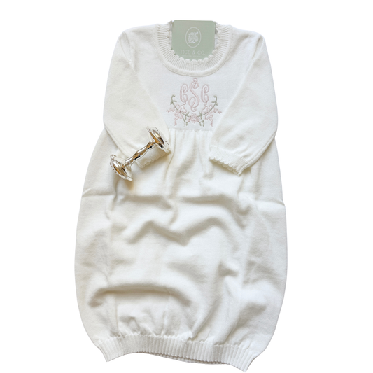 Scalloped Newborn Knit Gown Southern Proper Blanks